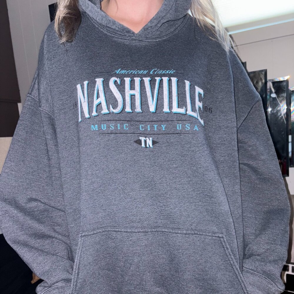 Vintage Grey Gildan Nashville Hoodie 2XL